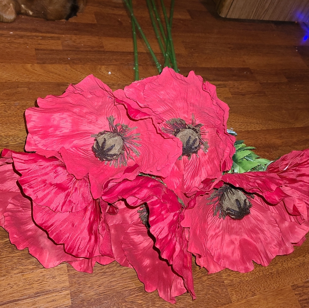 3' long, Pier One Poppy Flower stems. Selling as a bunch!